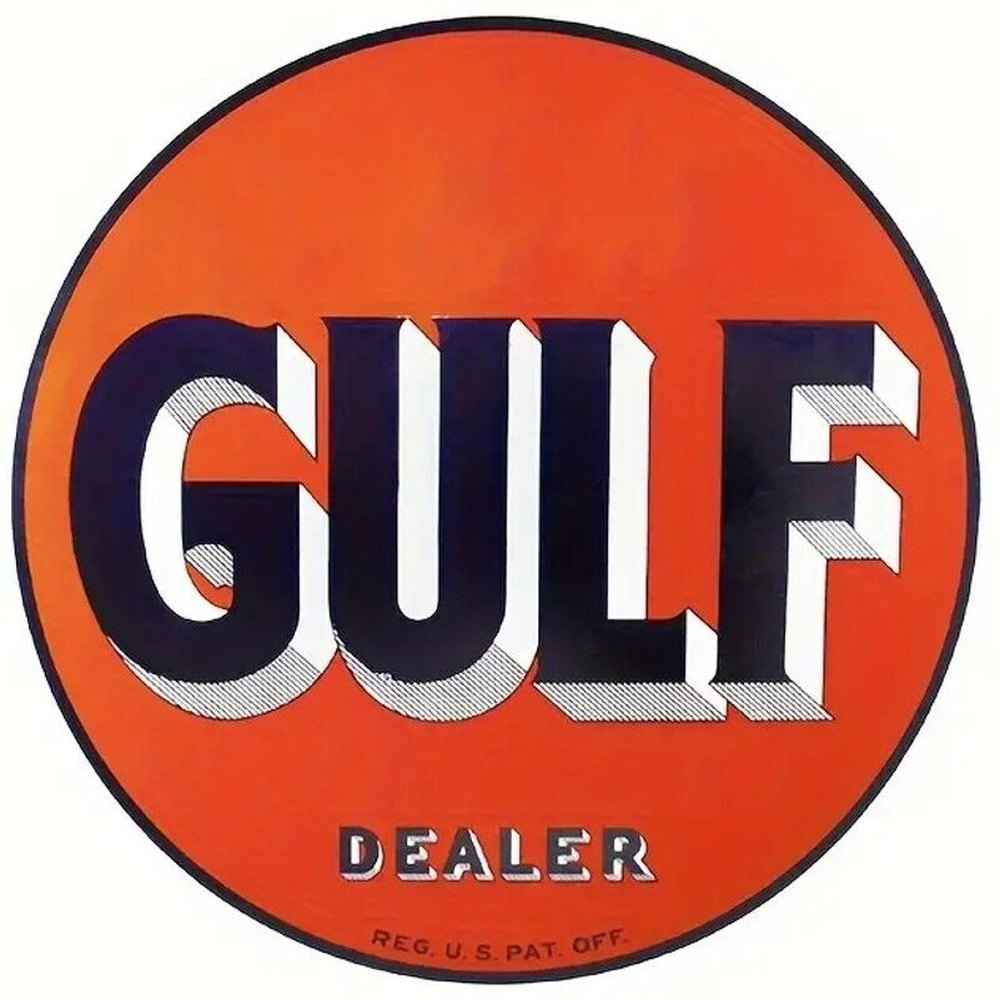 Gulf Oil Dealer 6 Inch Diameter Novelty Vintage Round Sign NEW! Home & Garden:Home Décor:Plaques & Signs Style Your Walls